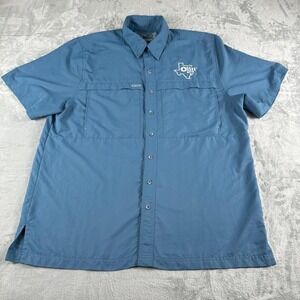 Game Guard Microfiber Shirt Mens‎ XL Blue Button Up Customized for Olin MTS